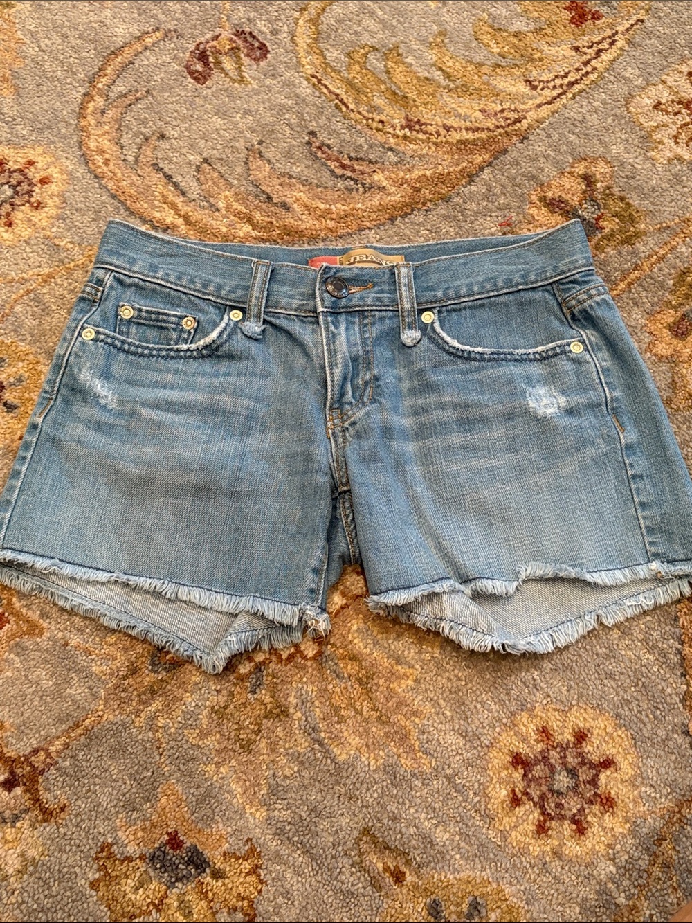 ✨ LIKE NEW ✨ Old Navy Ultra Low Rise Frayed-Hem Denim Shorts in Light Blue, 1